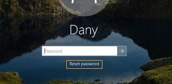 open password reset link