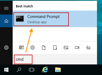 open Windows 10 command prompt