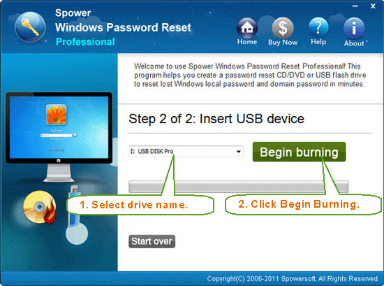 Create password recovery disk with CD or DVD