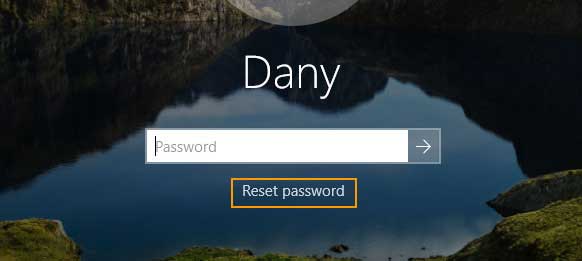 open password reset link