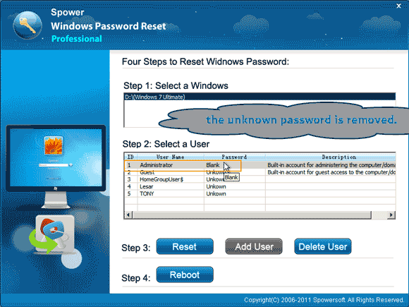 successfully bypass administrator password