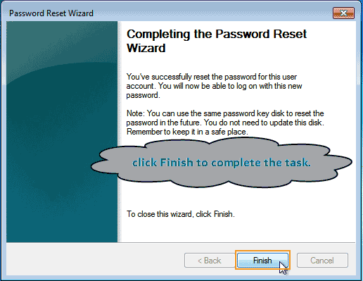 log on windows 7 with new password